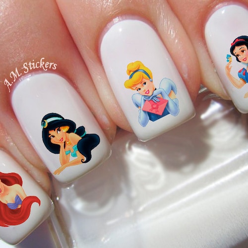 80 Disney Princess Nail Decals A1226 Etsy