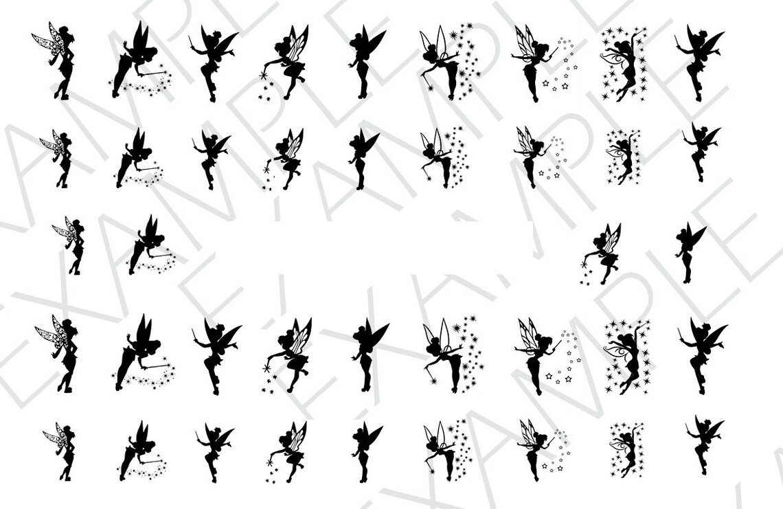 40 Tinkerbell Fairy Nail Decals Etsy