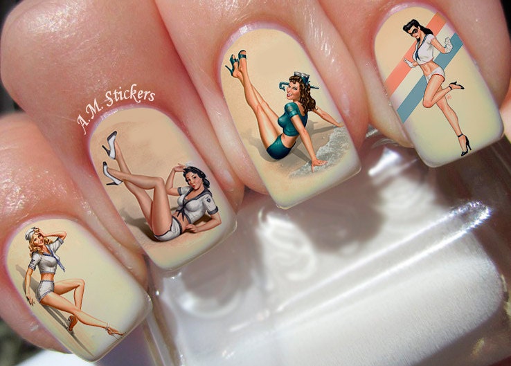 Vintage Women Nail Decals
