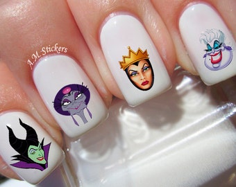 51 Disney Female Villains Nail Decals - A1228