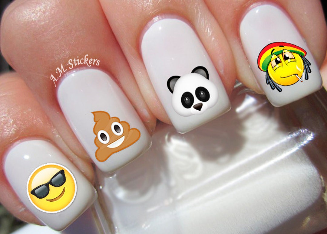 66 Face Emoji Nail Decals A1264 Etsy