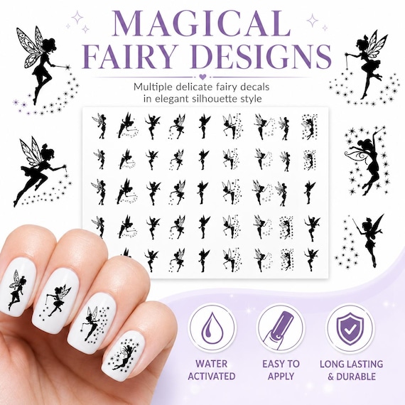40 Tinkerbell Fairy Nail Decals - A1216 - Etsy