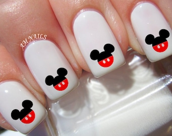 52 calcomanías para uñas con orejas de Mickey Mouse - A1214