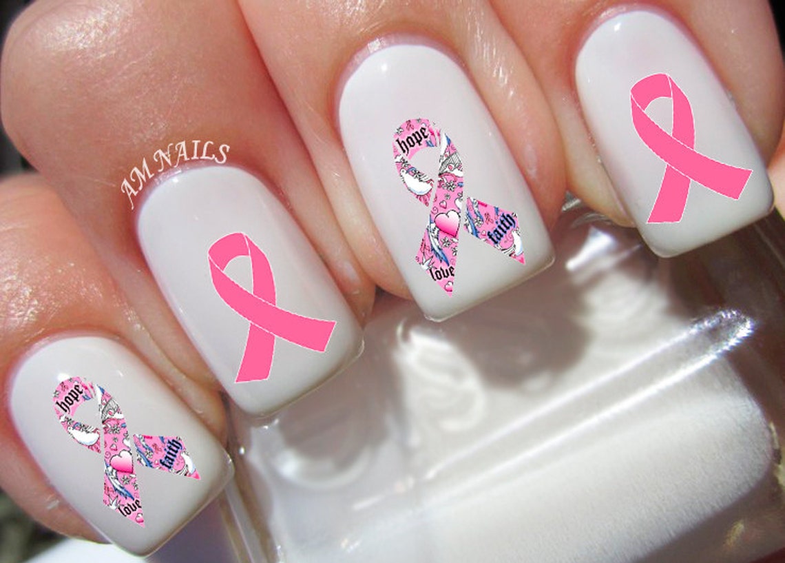 1. Breast Cancer Awareness Nail Art Decals - wide 3