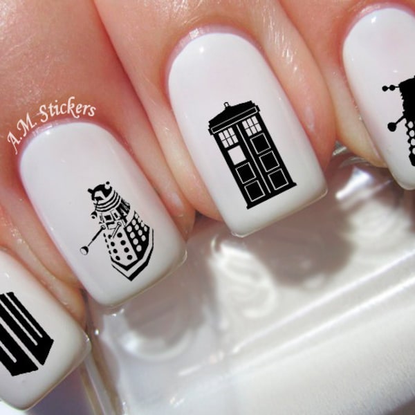 46 calcomanías de uñas de Doctor Who - A1243