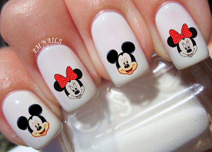 1PCS Mickey, Minnie Mouse, Donald Duck, Pink Panther, Snow White, Stitch,  Disney Cartoon Nail Stickers, Art Nail Decorative Stic