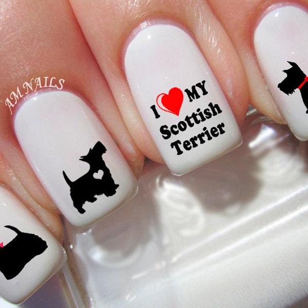 34 Scottish Terrier Nail Decals - A1304