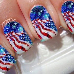 American Flag Nail Decals - L1092