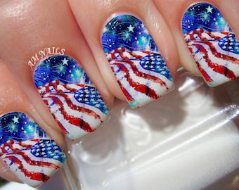 American Flag Nail Decals - L1092