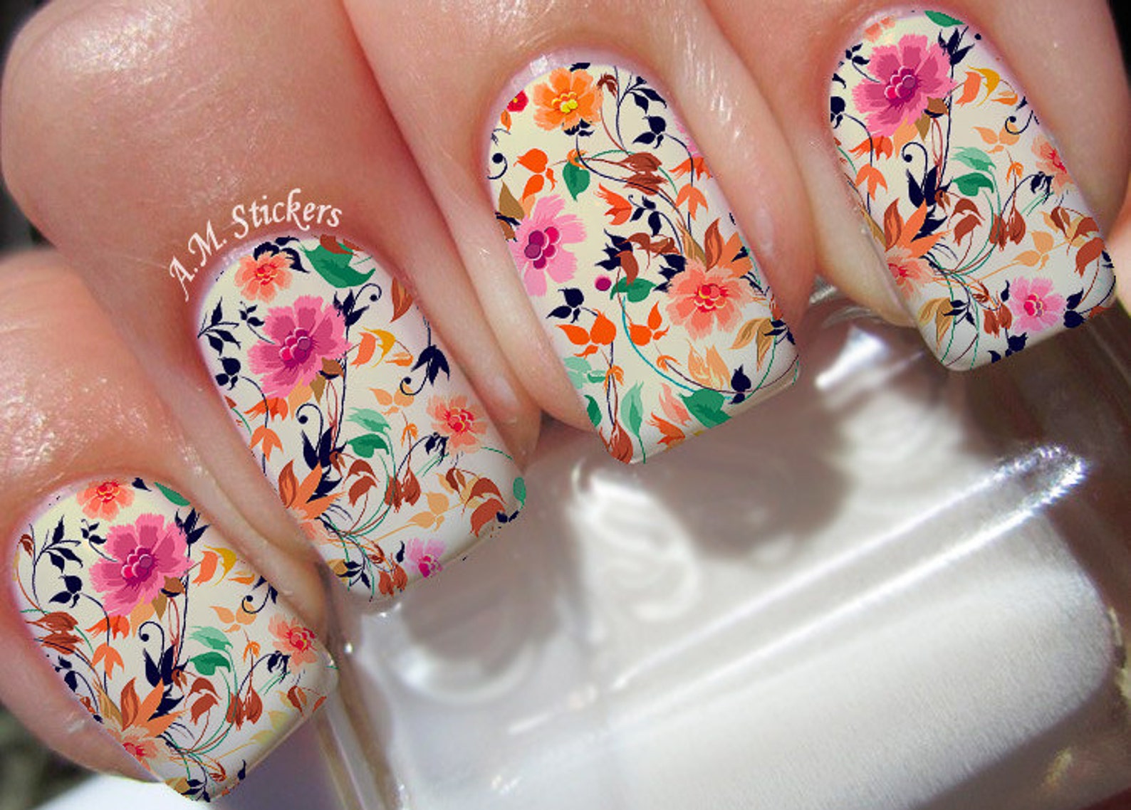 High Qality Flowers Nail Decals Etsy
