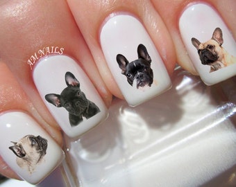 54 French Bulldog Nail Decals - A1294