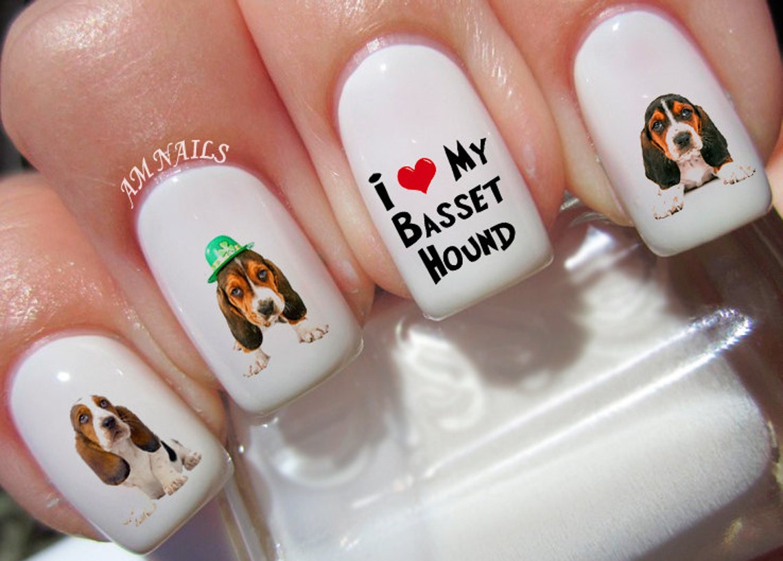 39 Basset Hound Nail Decals A1117 Etsy