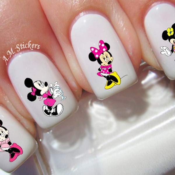 48 Minnie Mouse Nail Decals - A1235