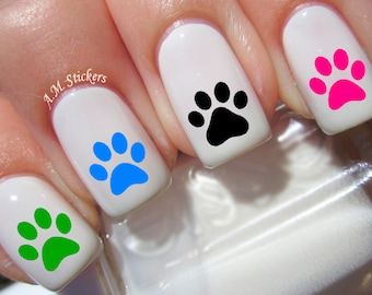 74 Paw Print Nail Decal - A1276