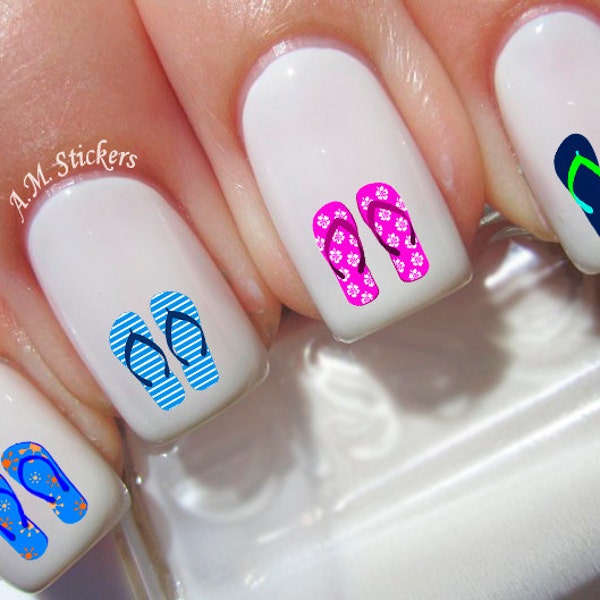 54 Flip Flops Nagel Aufkleber - A1288