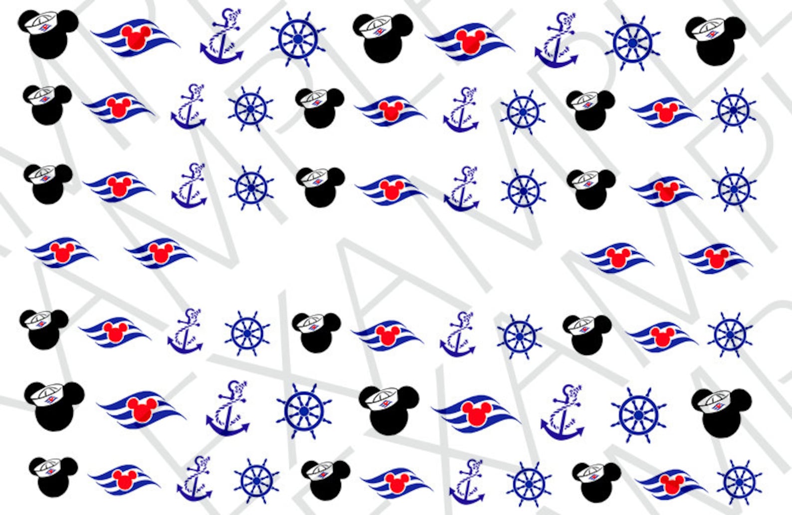 35 Disney Cruise Nail Decals A1225 Etsy