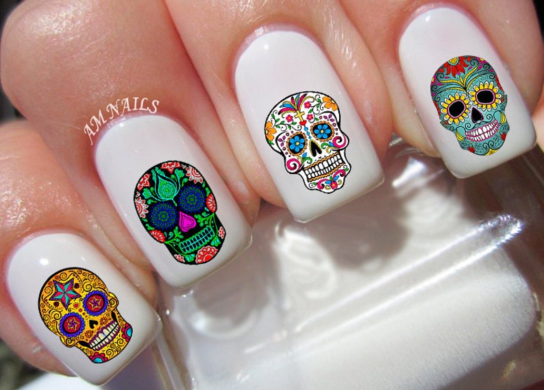 Day of the Dead Nail Decals - wide 7