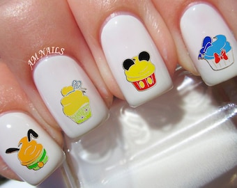 76 Disney Cupcakes Nail Decals - A1212