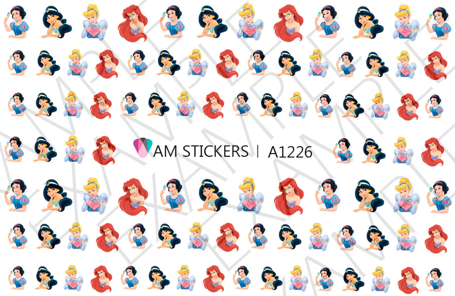 80 Disney Princess Nail Decals A1226 Etsy