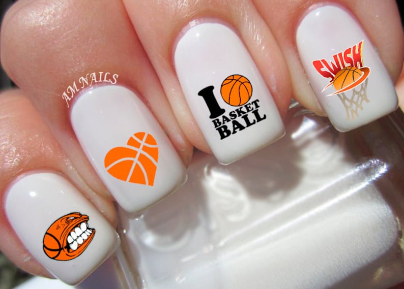 60 Basketball Nail Decals Etsy
