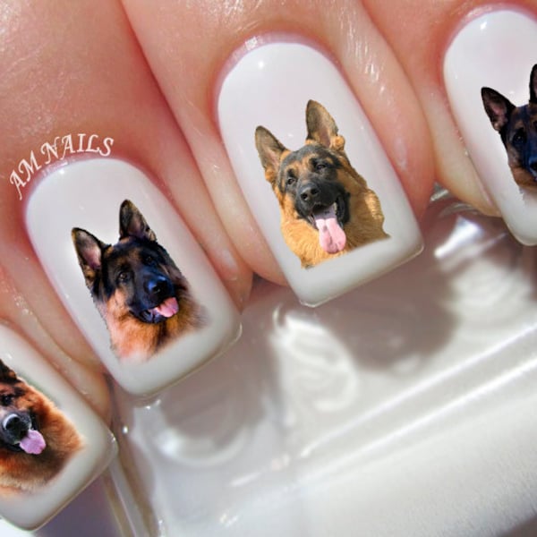 60 German Shepard Nail Decals - A1293