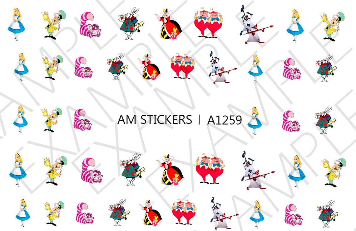 43 Alice in Wonderland Nail Decal A1259 Etsy