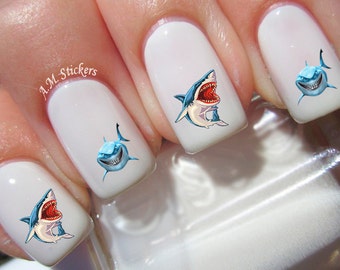 54 Sharks Nail Decals - A1279