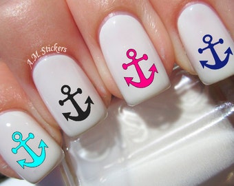 72 Anchor Nail Decals - A1287