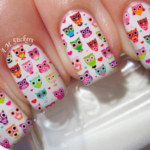 Cute Owls Nail Decals - L1068