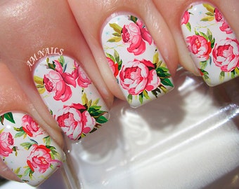 Peony Flower Nail Decals - L1082