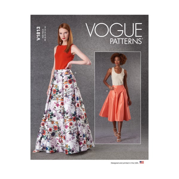 Vogue sewing pattern V1813 - skirt - flared, swinging - pockets