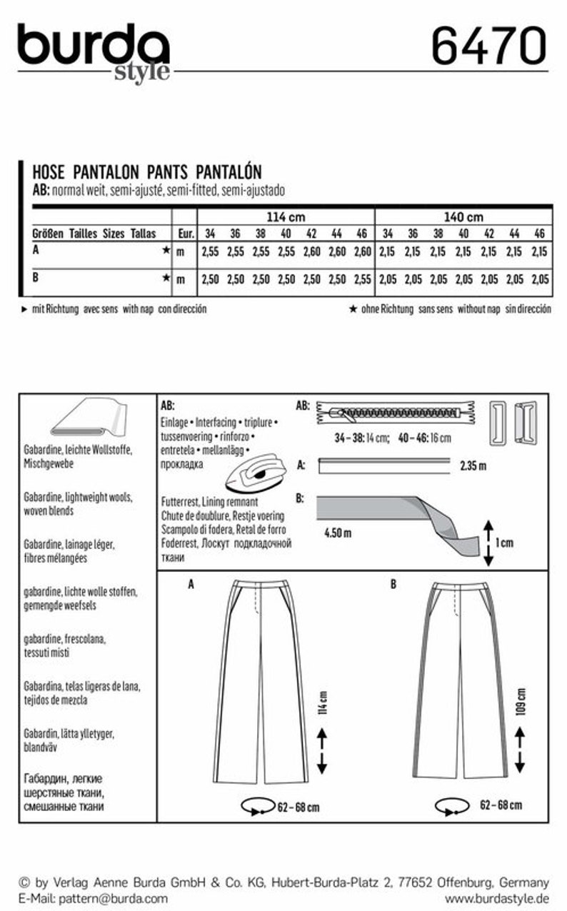 Burda Style Sewing Pattern Pants 6470 image 4