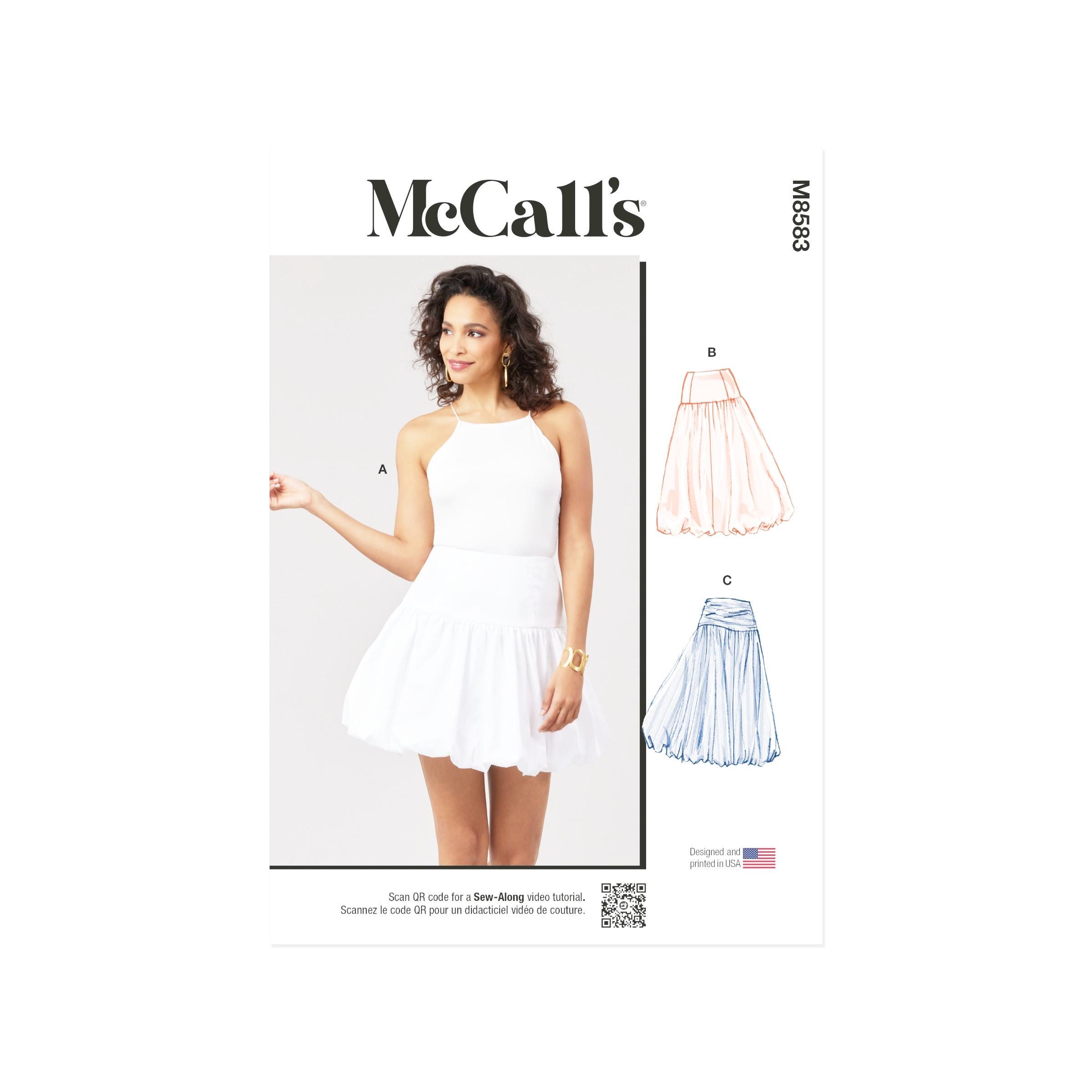 Mccall's Sewing Pattern M8583 - Balloon Skirt in Various Lengths