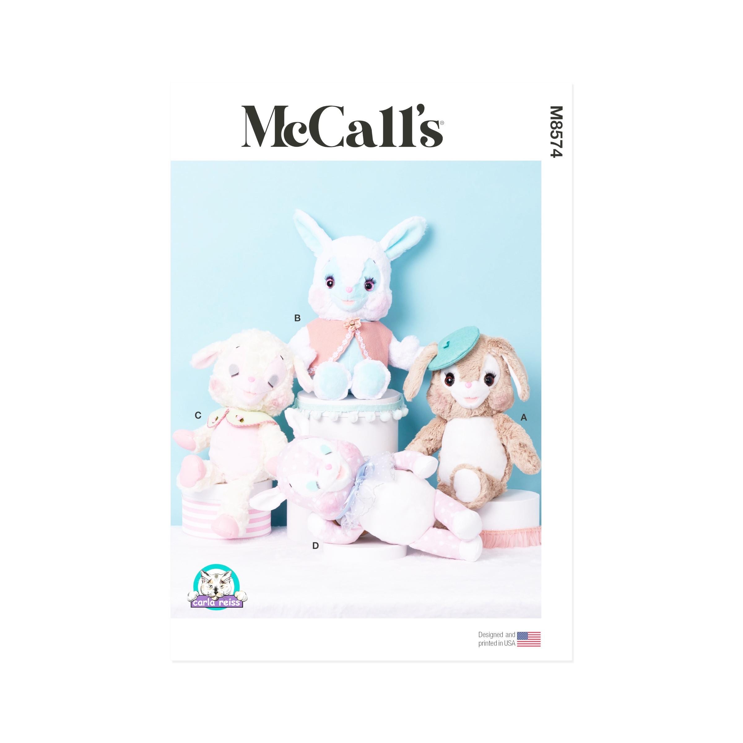 作家さま　うさぎぬいぐるみ マッコールの裁縫パターン M8574 - ぬいぐるみの縫製 - ウサギ - Etsy 日本