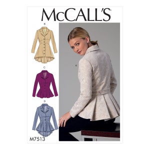 McCalls sewing pattern M7513 - jacket - coat - peplum part