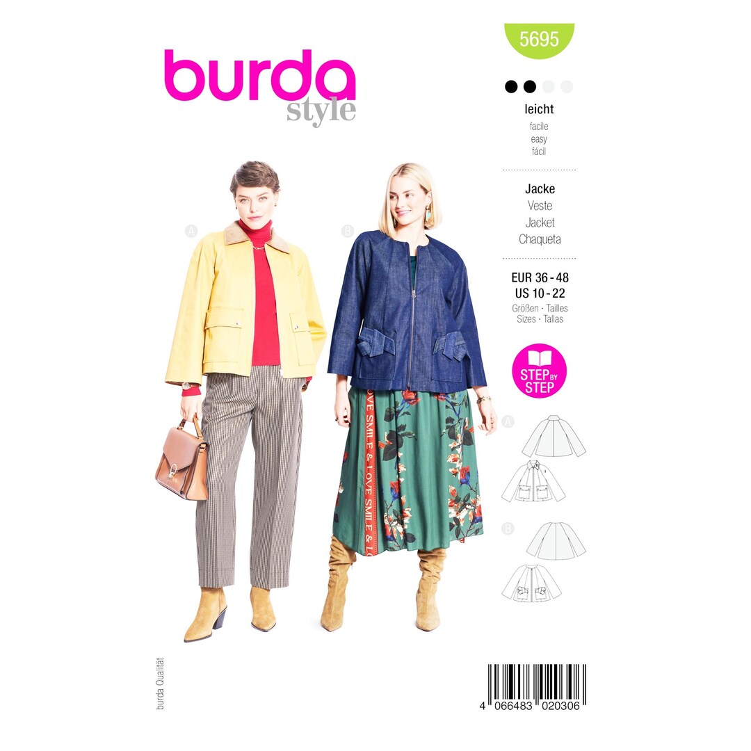 Burda Style Pattern No. 5695 - Women's Jacket Slightly Flared - Etsy