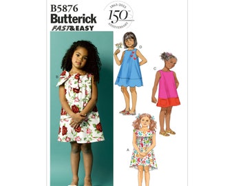 Butterick Schnittmuster - Easy - B5876 - schlichtes Sommerkleid für Kinder