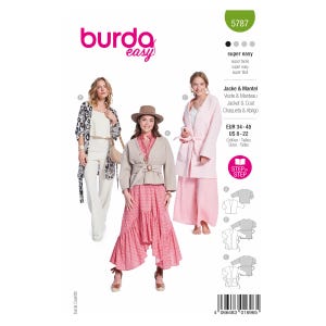 以下が含まれることがあります： 結び紐付きのジャケットまたはコートの縫製パターン。パターンはBurda Easy製で、サイズ8〜22に対応しています。パターンには、3つの異なるスタイルでジャケットまたはコートを作るための手順が含まれています。