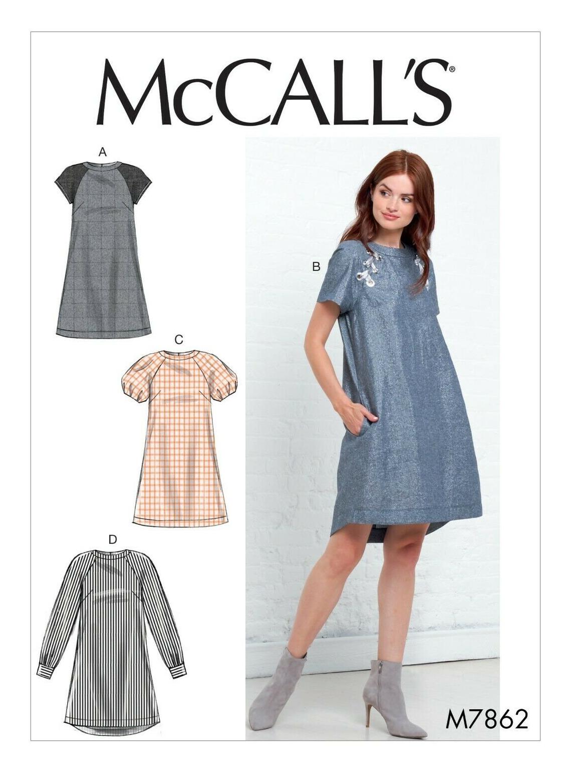 McCalls sewing pattern M7862 - Dress - simple - easy - flared