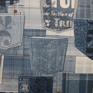 11.20EUR/ 1 m - tessuto decorativo, misto cotone - verso - jeans