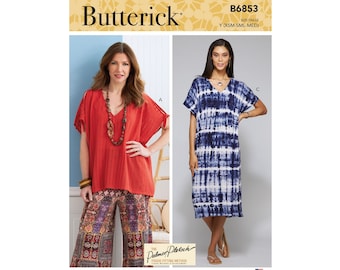 Butterick Schnittmuster - B6853 - Damenshirt, legere Bluse, Kleid