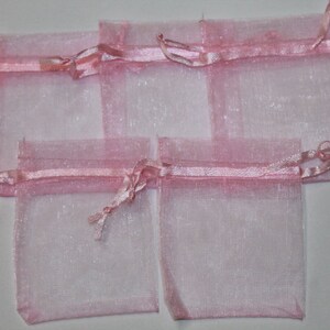 5x organza bags, tulle bags, various Colours image 4