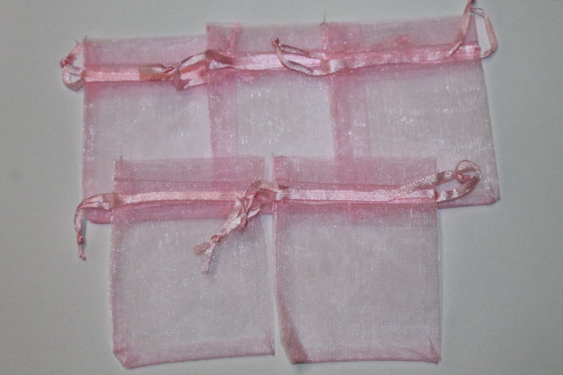 5x organza bags, tulle bags, various Colours image 4