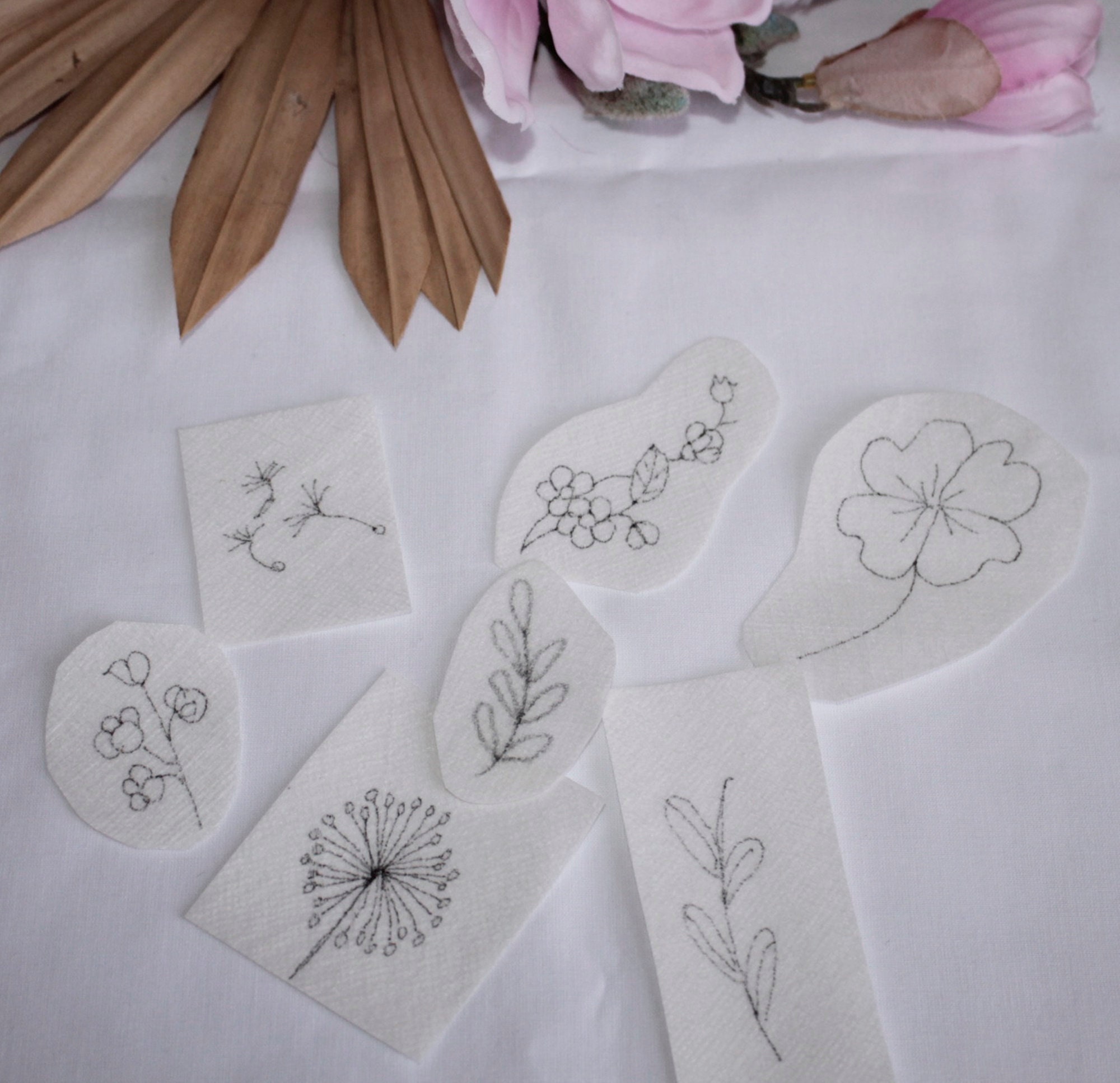 Mini Embroidery Templates Water Soluble 7 Small Templates 