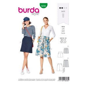 Può includere: Un cartamodello per una gonna con due stili diversi. Il cartamodello è per le taglie 8-18 e include le istruzioni per realizzare una gonna con una cintura e una gonna con una vita arricciata. Il cartamodello è di Burda Style ed è facile da seguire.