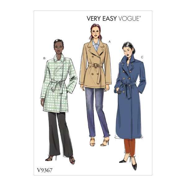 Vogue Sewing Pattern V9367 - Jacket - Coat - with Belt