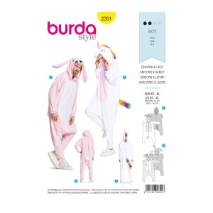 Burda Style Naaipatroon - Carnaval - Eenhoorn en Konijn - Nr. 2351