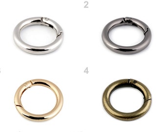 Carabiner - ring - ring carabiner - round carabiner - Ø 34 and 38 mm - 4 colors