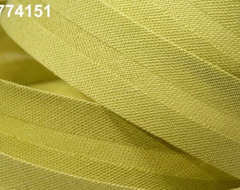 1.20EUR/meter , 3 m inclined tape, cotton, 30 mm, yellow-green