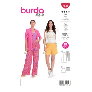 Burda Style sewing pattern - trousers - shorts - side zipper - No.5898